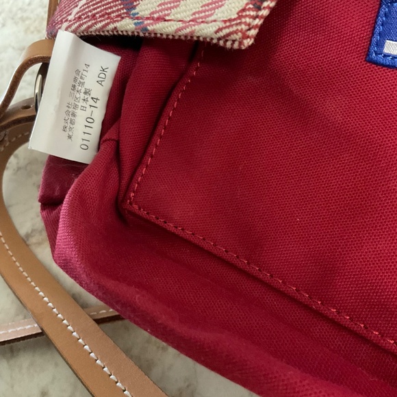 Authentic BURBERRY Nova Check Blue Label Shoulder Bag Canvas Red Silver - Picture 8 of 16